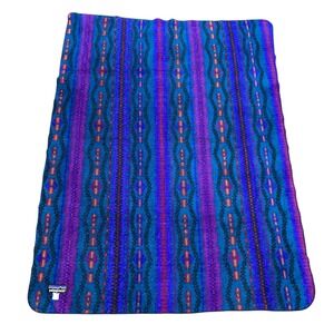 90s Patagonia Synchilla Sacajawea Bluegrass Penguin Aztec Throw Blanket 56x43"